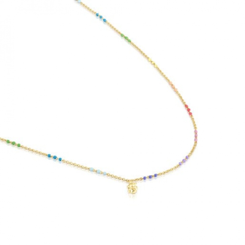 Tous Bold Bear With Enamel Halskette Gold | Österreich-SWOMAL624