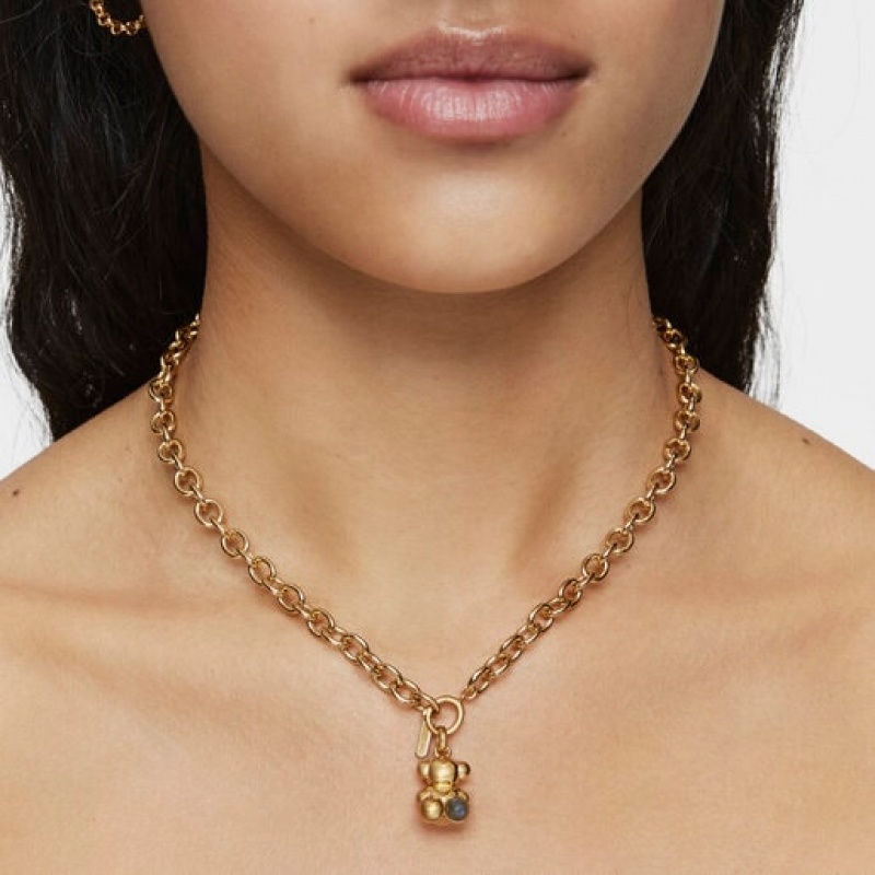 Tous Bold Bear With Labradorite Anhänger Gold | Österreich-VXJZGW524