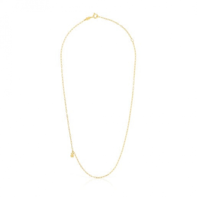Tous Bold Bear With Oval Rings Halskette Gold | Österreich-ERDCYH487