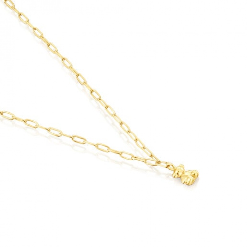 Tous Bold Bear With Oval Rings Halskette Gold | Österreich-ERDCYH487