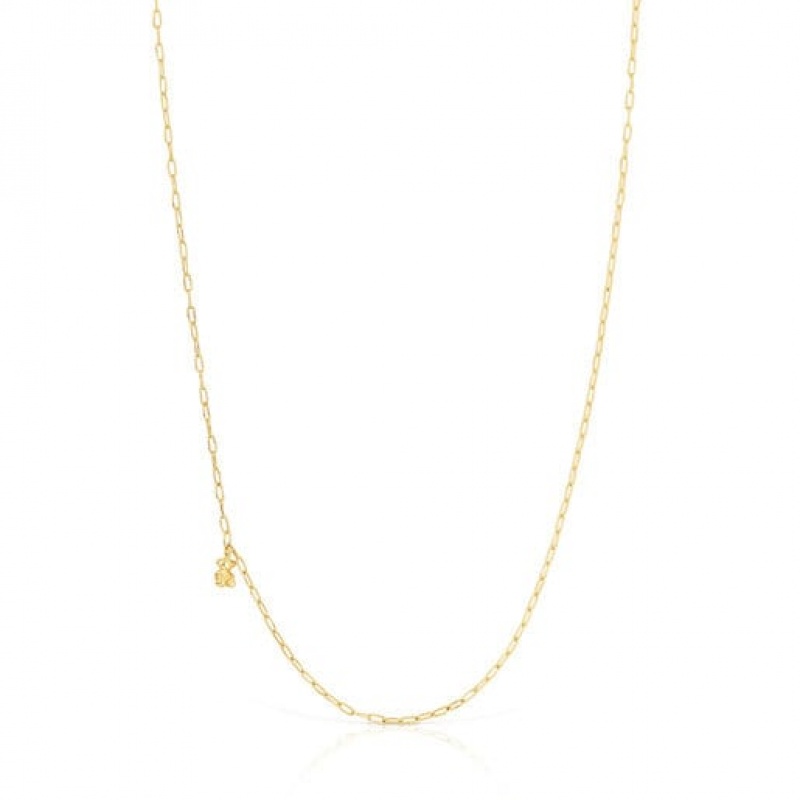 Tous Bold Bear With Oval Rings Halskette Gold | Österreich-ERDCYH487