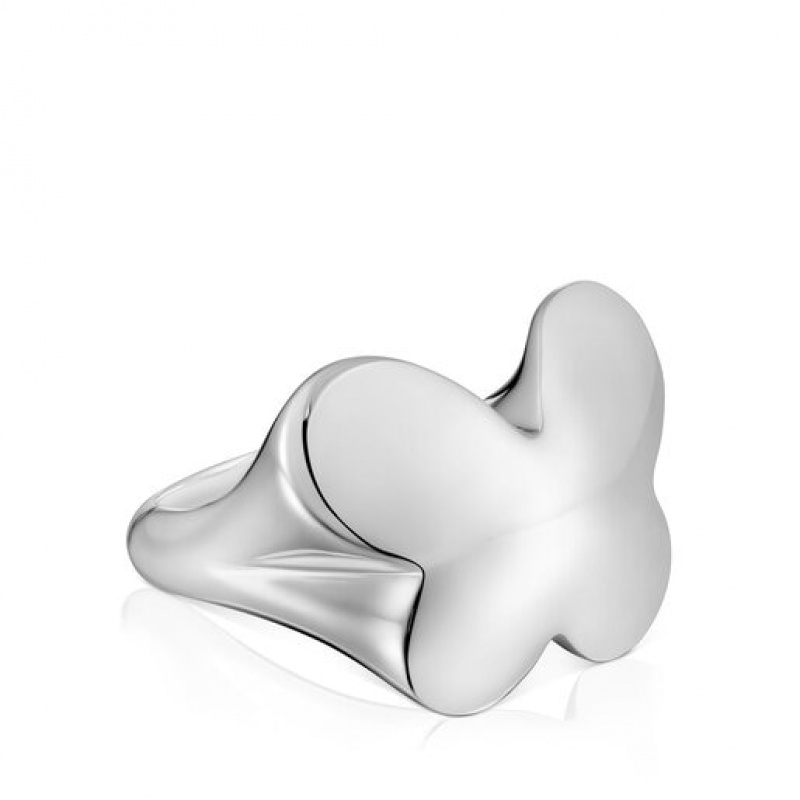 Tous Bold Motif Butterfly Signet Ring Silber | Österreich-WSOIKA620