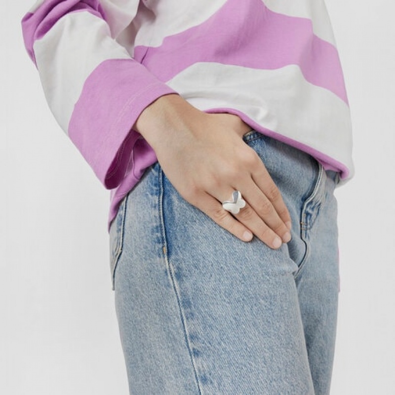 Tous Bold Motif Butterfly Signet Ring Silber | Österreich-WSOIKA620