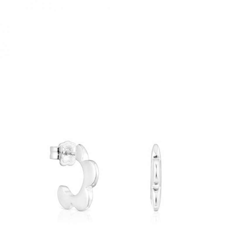 Tous Bold Motif Flower Hoop Ohrringe Silber | Österreich-QNSTFA279