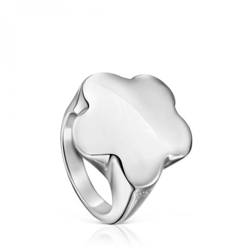 Tous Bold Motif Flower Signet Ring Silber | Österreich-NZSRVO584