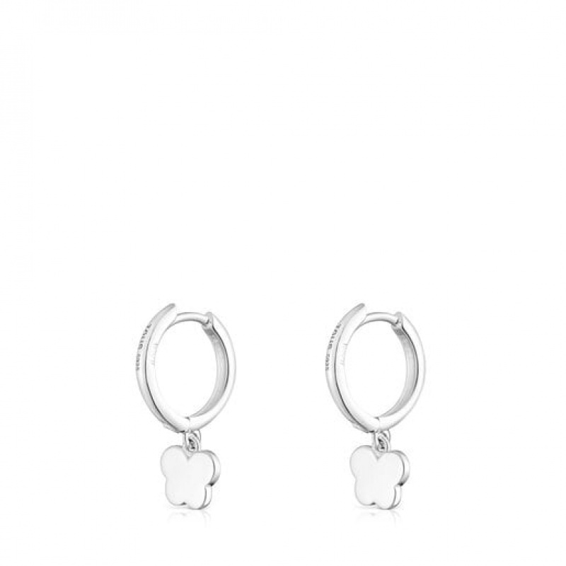 Tous Bold Motif Hoop With A Rhodolite Butterfly Ohrringe Silber | Österreich-DPAHKB764