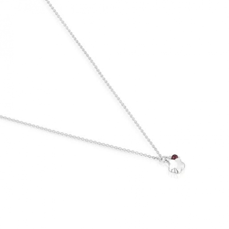 Tous Bold Motif With A Rhodolite Flower Halskette Silber | Österreich-XHUEPZ987