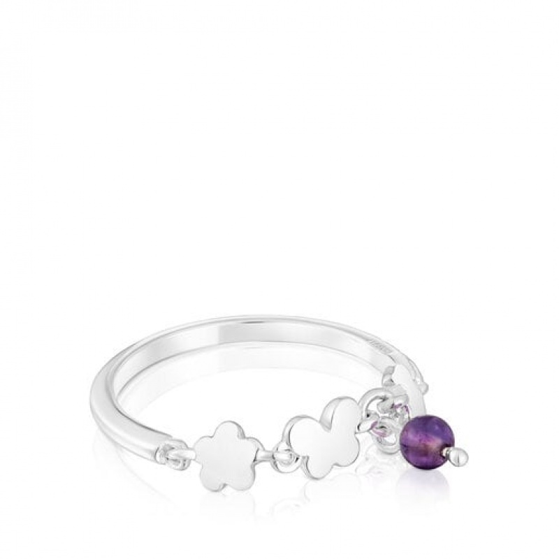 Tous Bold Motif With Amethyst Ring Silber | Österreich-YOPLDF904