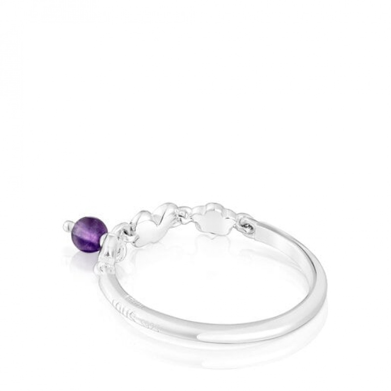 Tous Bold Motif With Amethyst Ring Silber | Österreich-YOPLDF904