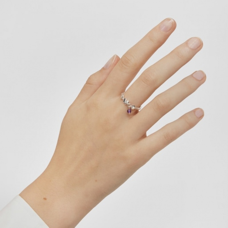 Tous Bold Motif With Amethyst Ring Silber | Österreich-YOPLDF904