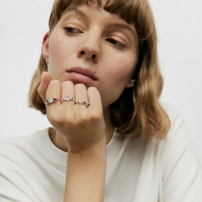 Tous Bold Motif With An Amethyst Flower Ring Silber | Österreich-HRVNCI729