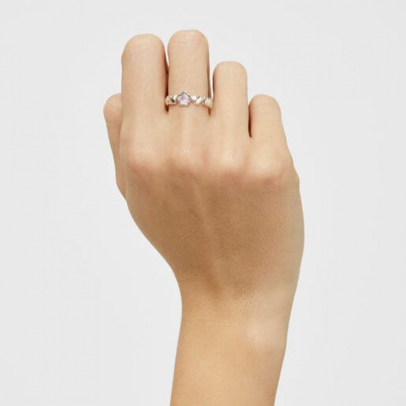 Tous Bold Motif With An Amethyst Flower Ring Silber | Österreich-HRVNCI729