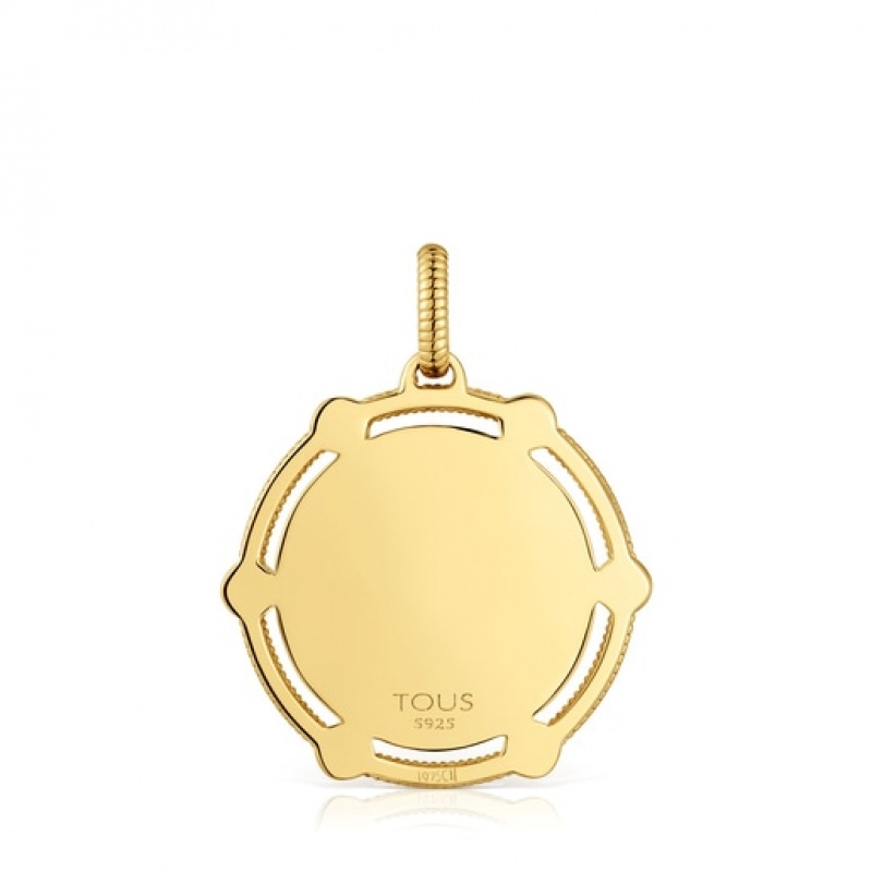 Tous Cachito Mío Bear Medal With Onyx Details Anhänger Gold | Österreich-MHRVCU321