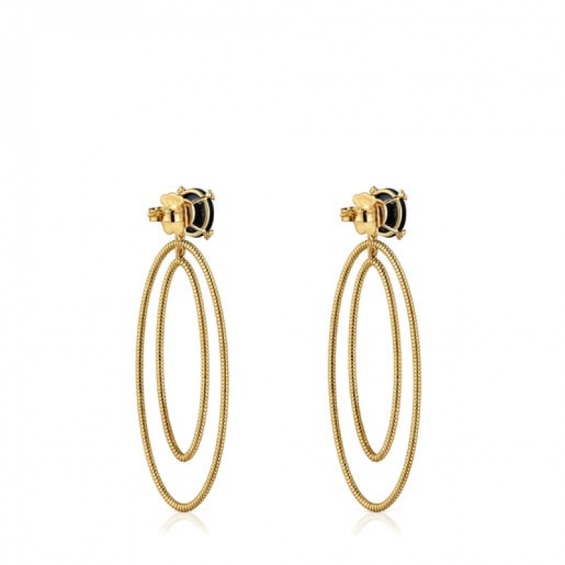 Tous Cachito Mío Hoop With Onyx Ohrringe Gold | Österreich-MOZRCS280