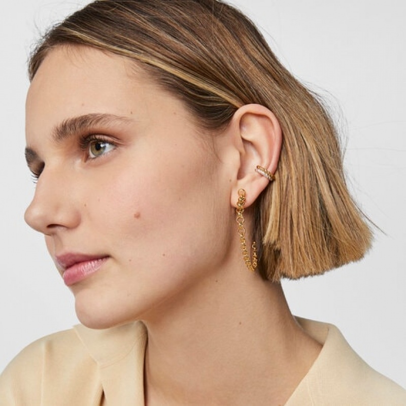 Tous Calin Hoop With Rings Ohrringe Gold | Österreich-OUYCQX729