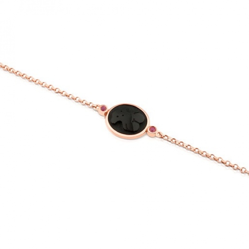 Tous Camee With Onyx Ruby Armband Gold Rosa Gold | Österreich-PQJODW960