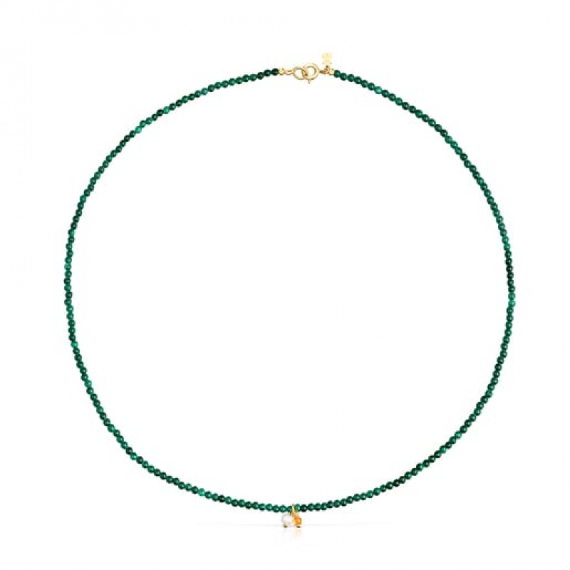 Tous Camille With Malachite Halskette Gold Grün | Österreich-LROAFS136