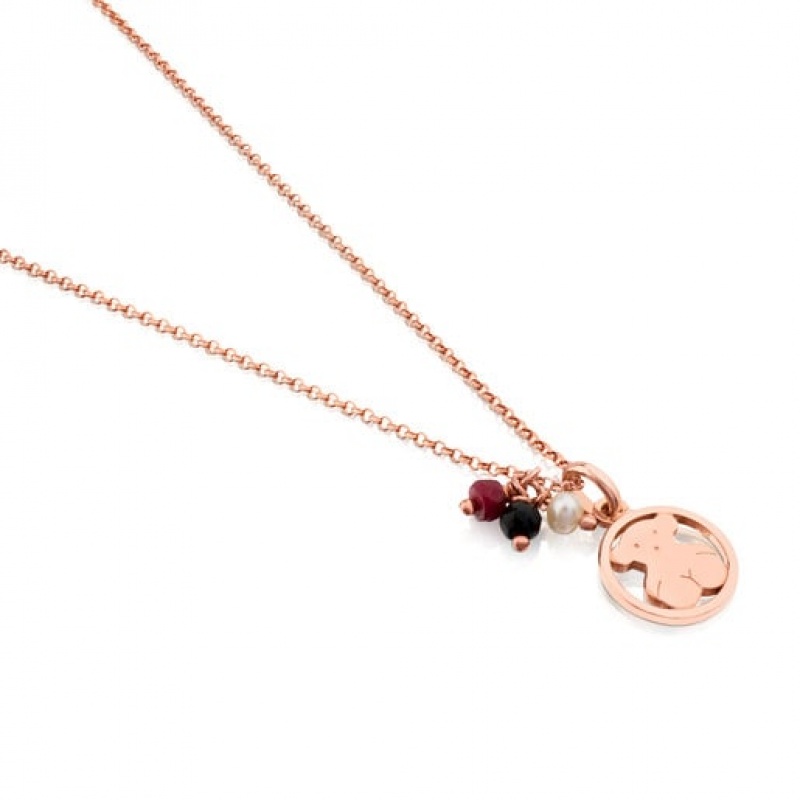 Tous Camille With Onyx Ruby Halskette Rosa Gold | Österreich-CRDXSV329