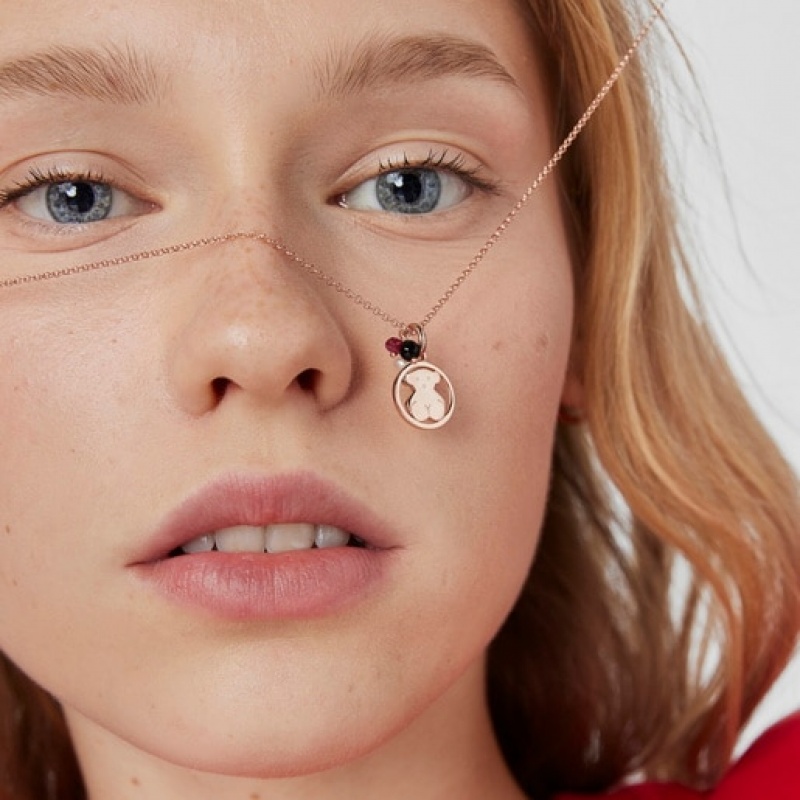 Tous Camille With Onyx Ruby Halskette Rosa Gold | Österreich-CRDXSV329