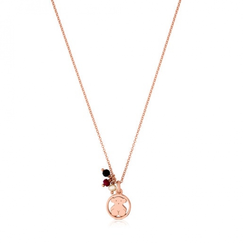 Tous Camille With Onyx Ruby Halskette Rosa Gold | Österreich-CRDXSV329