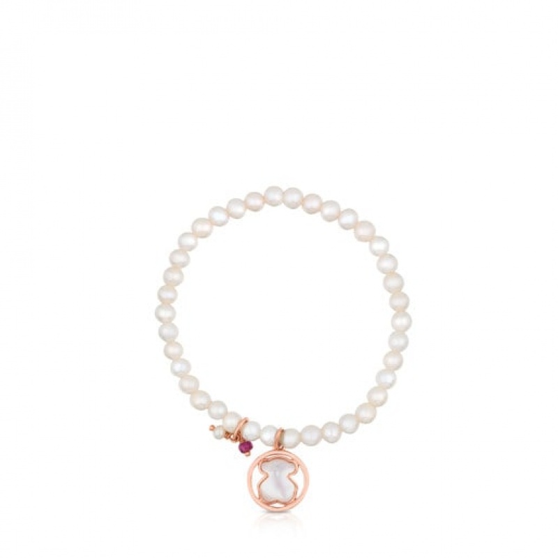 Tous Camille With Pearls Mother-of-pearl Ruby Armband Weiß | Österreich-NHFUCS812