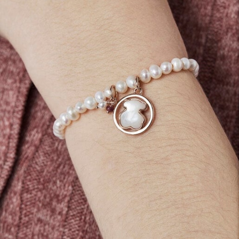 Tous Camille With Pearls Mother-of-pearl Ruby Armband Weiß | Österreich-NHFUCS812