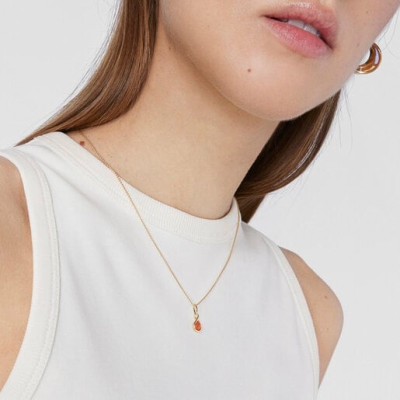 Tous Carnelian Alma Motif Anhänger Gold | Österreich-OQVLXY930