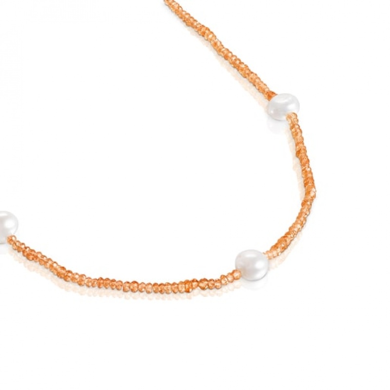 Tous Carnelian Pearl Sea Vibes Halskette Gold | Österreich-LODMIP397