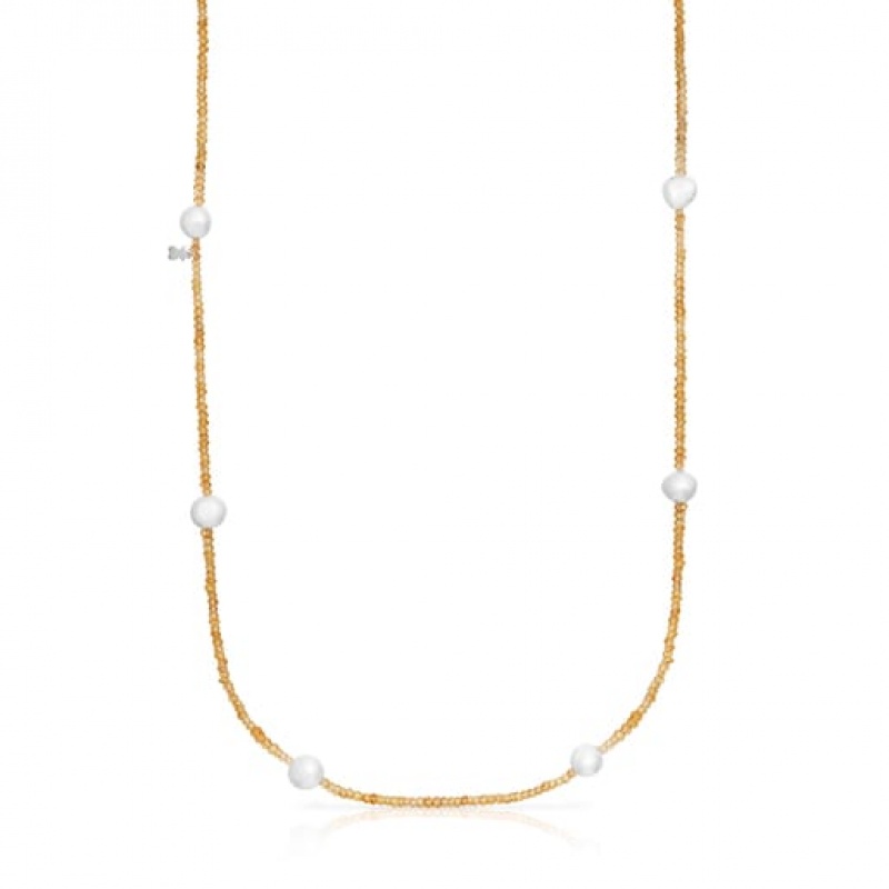 Tous Carnelian Pearl Sea Vibes Halskette Gold | Österreich-LODMIP397