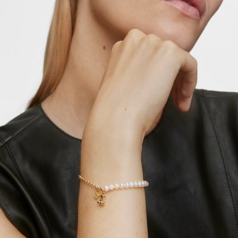Tous Chain With Cultured Pearls Peridot Bold Bear Armband Gold | Österreich-VZTKCR107