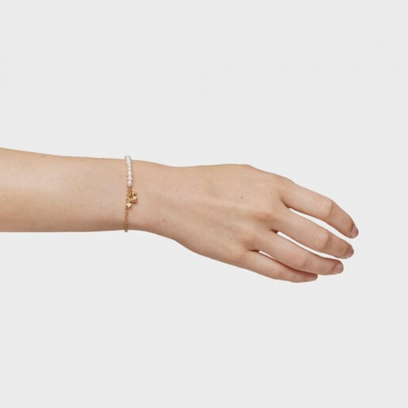 Tous Chain With Cultured Pearls Peridot Bold Bear Armband Gold | Österreich-VZTKCR107