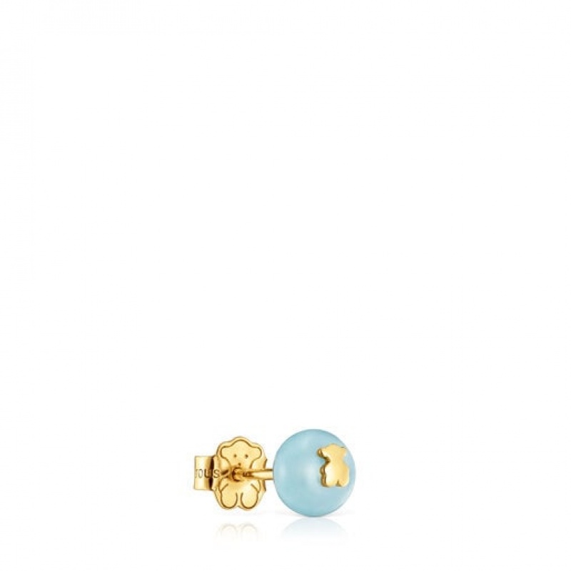 Tous Chalcedony Bear Single Balloon Ohrringe Gold | Österreich-RBPUOE739
