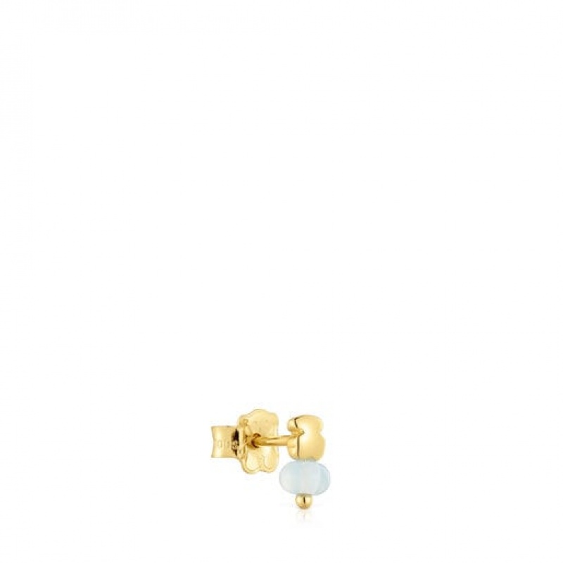 Tous Chalcedony Bear Single Ohrringe Gold | Österreich-ORIJPF527