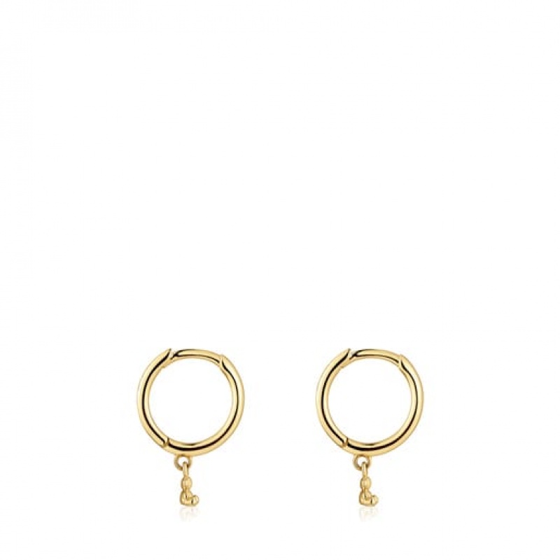 Tous Charm Hoop Bold Bear Ohrringe Gold | Österreich-DJQLBF812