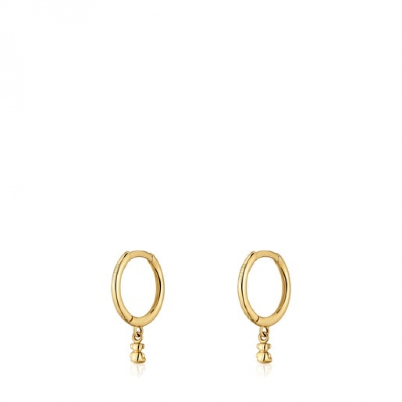 Tous Charm Hoop Bold Bear Ohrringe Gold | Österreich-DJQLBF812