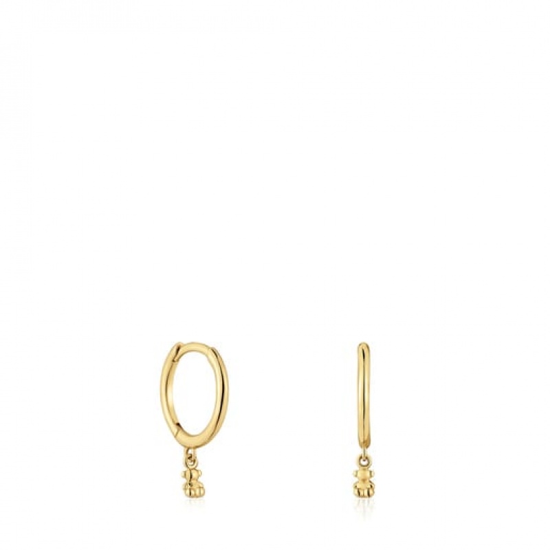 Tous Charm Hoop Bold Bear Ohrringe Gold | Österreich-DJQLBF812