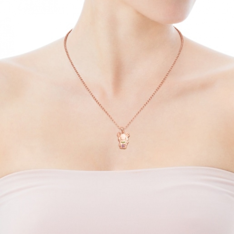 Tous Chinese Horoscope Dragon Ruby Anhänger Rosa Gold | Österreich-BUQLIZ054