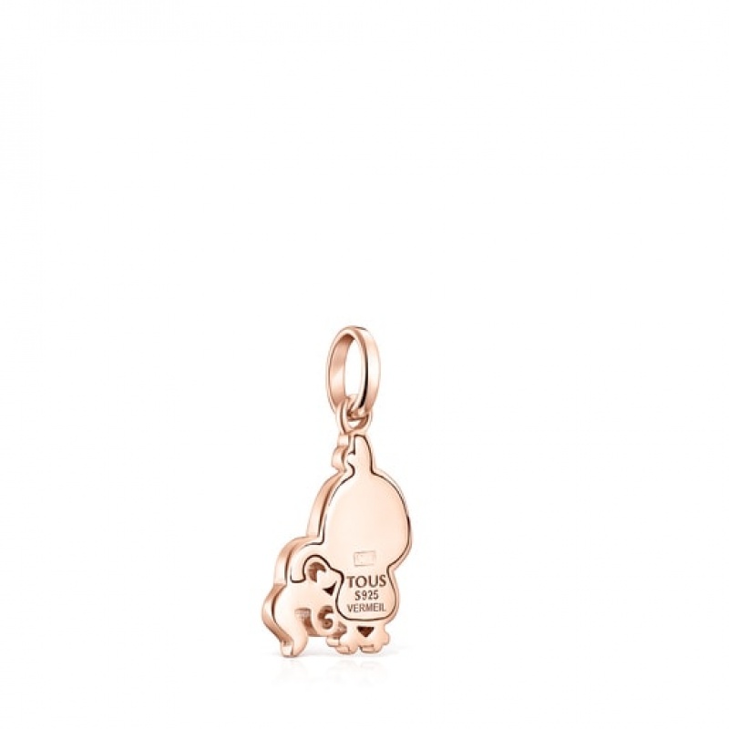 Tous Chinese Horoscope Rooster Ruby Anhänger Rosa Gold | Österreich-ZJGBSC418