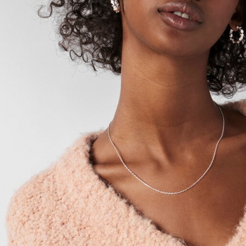 Tous Choker With Oval Rings 45cm Kettenriemen Silber | Österreich-ZMBJSU621