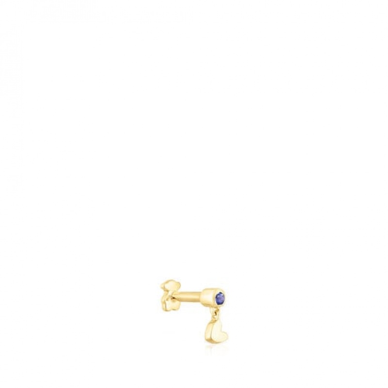 Tous Cool Joy Ear With Iolite Heart Motif Ohrringe Gold | Österreich-WGQXUZ802