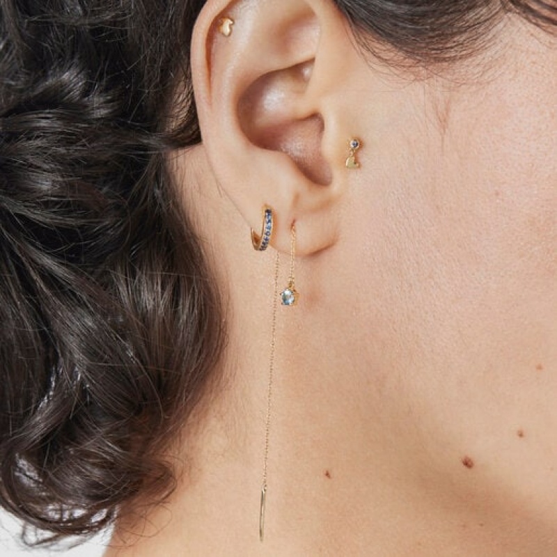 Tous Cool Joy Ear With Iolite Heart Motif Ohrringe Gold | Österreich-WGQXUZ802