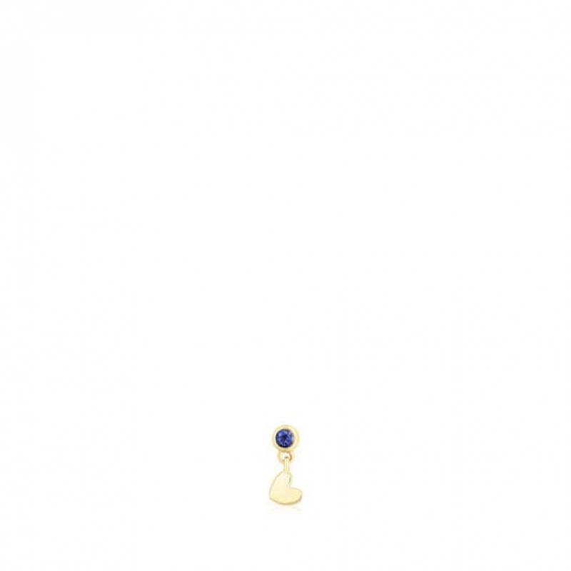 Tous Cool Joy Ear With Iolite Heart Motif Ohrringe Gold | Österreich-WGQXUZ802