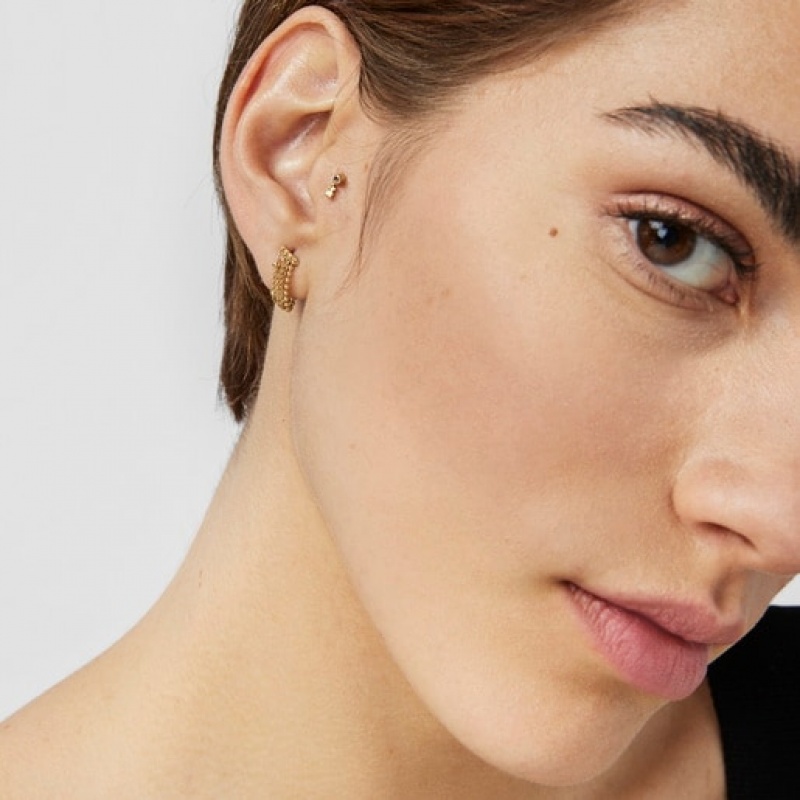 Tous Cool Joy Ear With Rhodolite Bear Motif Ohrringe Gold | Österreich-ZCELKQ297