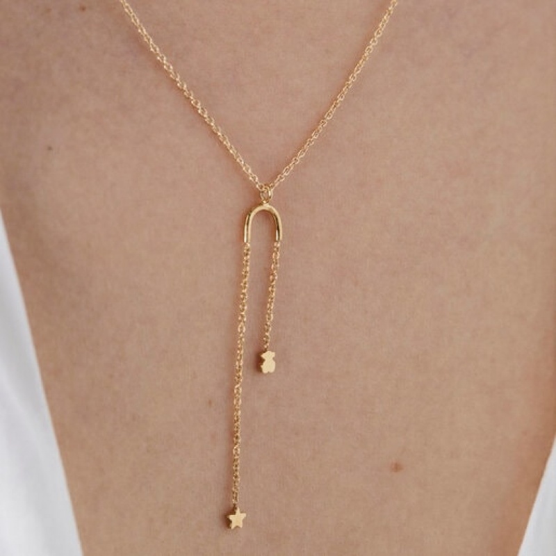 Tous Cool Joy With Bear Star Charms Halskette Gold | Österreich-IWMNKS041
