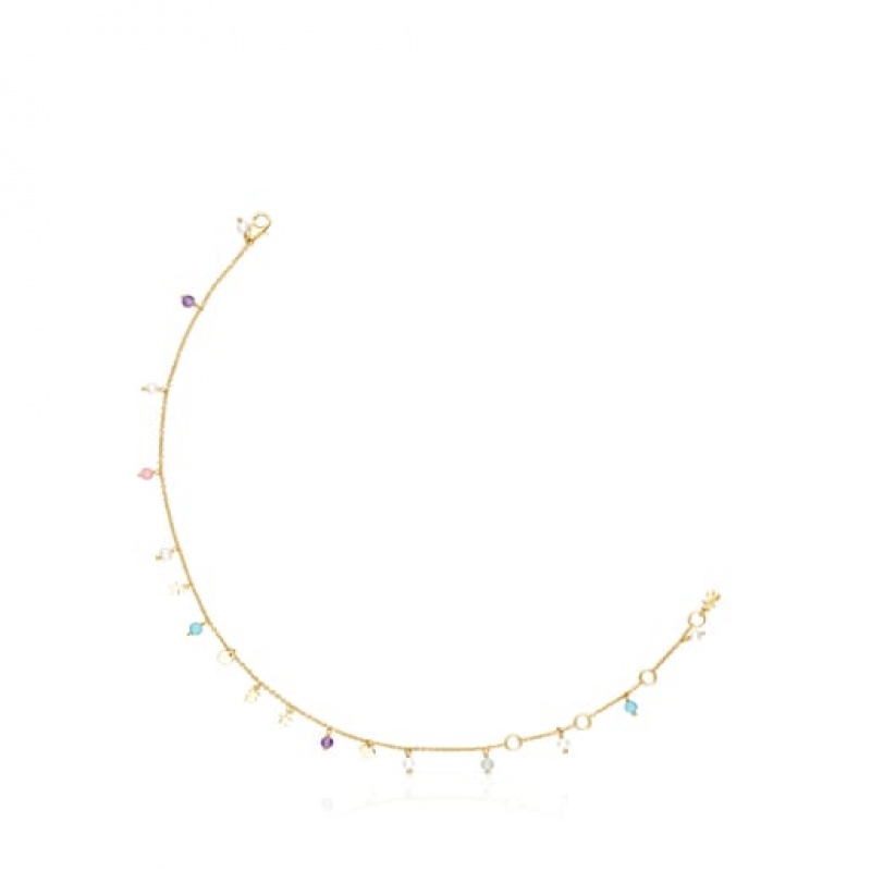 Tous Cool Joy With Gemstones Fußkettchen Gold | Österreich-HFEMLX017