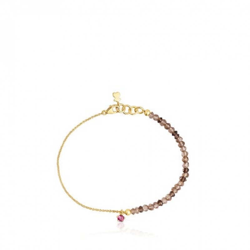 Tous Cool Joy With Smoky Quartz Rhodolite Armband Gold Braun | Österreich-KWYNEH460