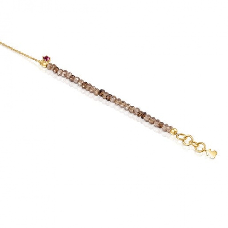 Tous Cool Joy With Smoky Quartz Rhodolite Armband Gold Braun | Österreich-KWYNEH460