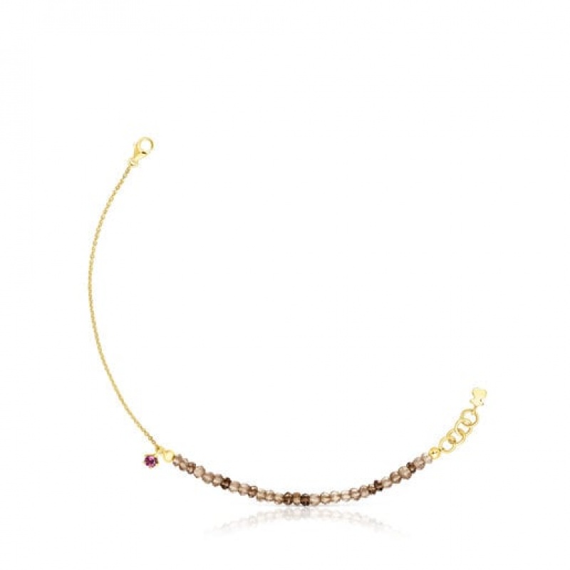 Tous Cool Joy With Smoky Quartz Rhodolite Armband Gold Braun | Österreich-KWYNEH460