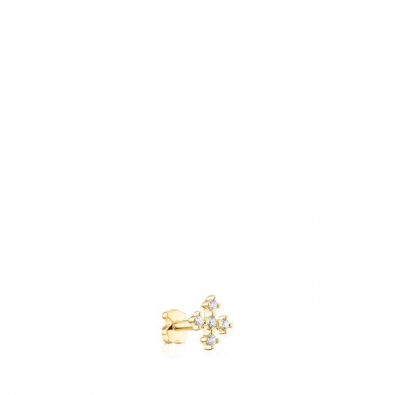 Tous Cross Ear With Diamonds Les Classiques Ohrringe Gold | Österreich-XKEWBT867