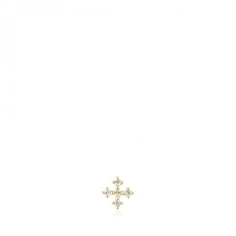Tous Cross Ear With Diamonds Les Classiques Ohrringe Gold | Österreich-XKEWBT867